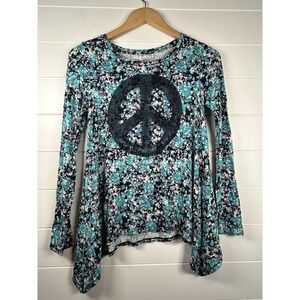 Mudd Girls 14 Long Sleeve Floral Top‎ Peace